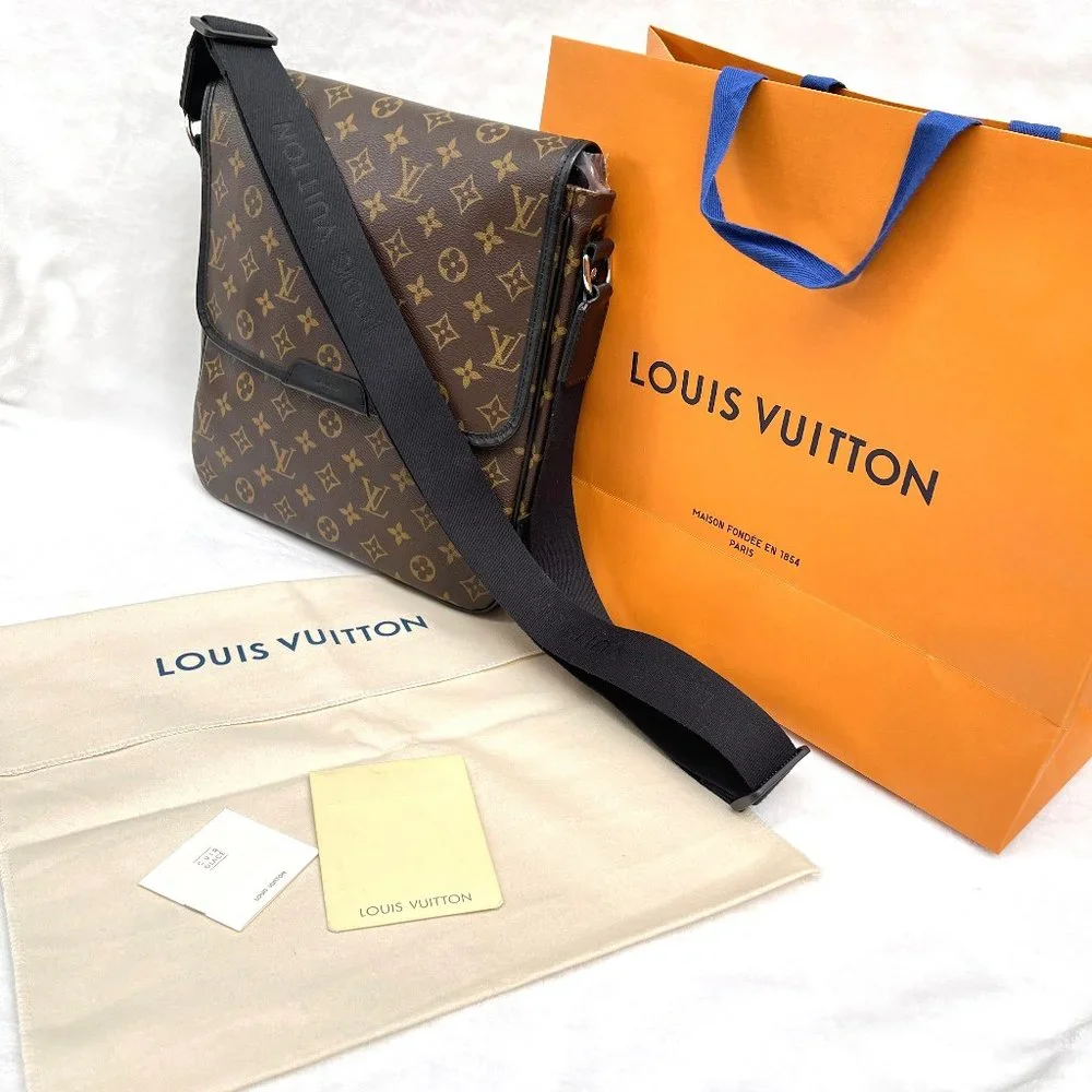 New Auc Louis Vuitton Monogram Macassar Canvas Bass MM Messenger/crossbody Bag